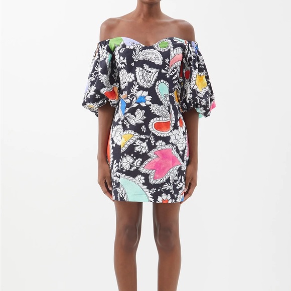 Mara Hoffman Nomi Puff-Sleeve Organic Cotton Mini Dress (size 6) NWT - Picture 5 of 7